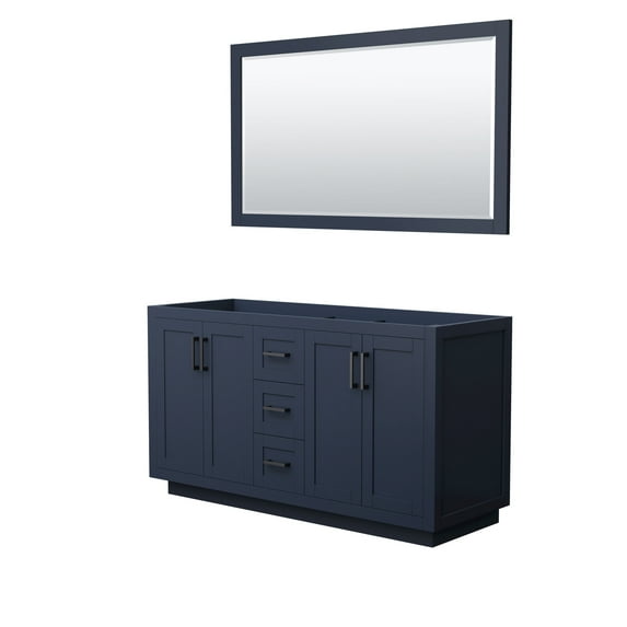 Wyndham Collection Wcf2929-60D-Cx-M58 Miranda 60" Double Free Standing Vanity Cabinet -