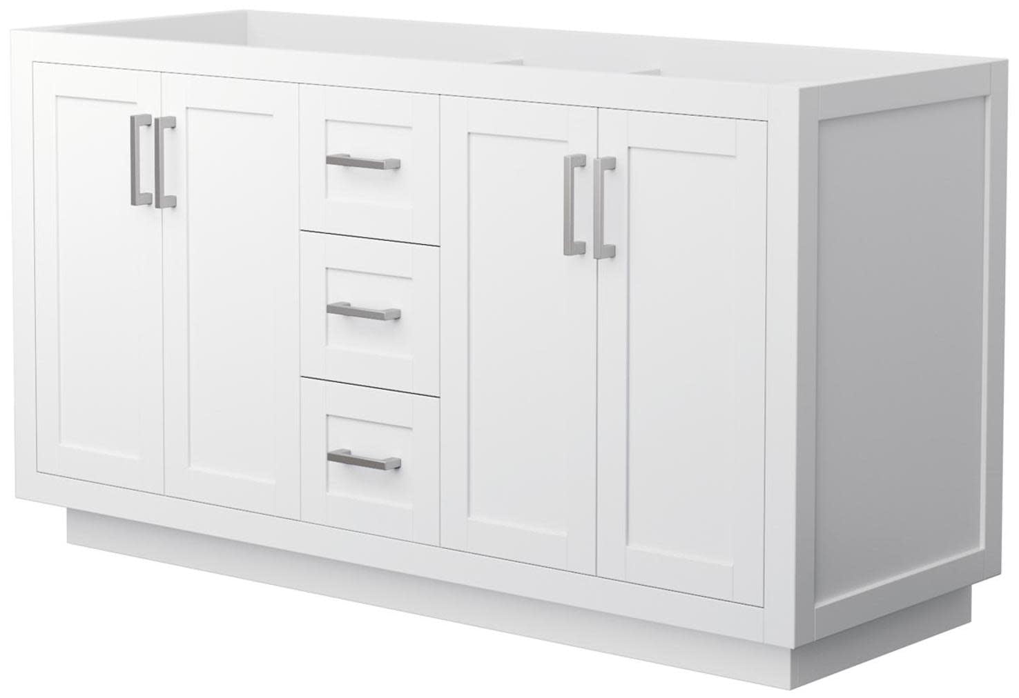 Miranda 59.25" White Freestanding Double Bathroom Vanity Base