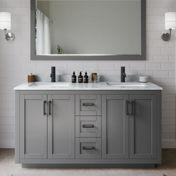 Wyndham Collection WCF292960DGBCMUNSM58 Miranda 60" Free Standing Double Basin Vanity Set