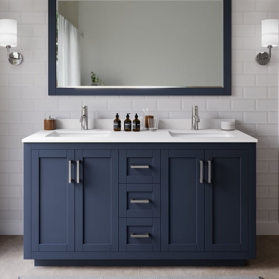 Wyndham Collection WCF292960DBNWCUNSM58 Miranda 60" Free Standing Double Basin Vanity Set
