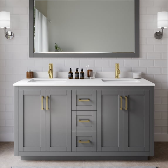 Wyndham Collection WCF292960DGGWCUNSMXX Miranda 60" Free Standing Double Basin Vanity Set