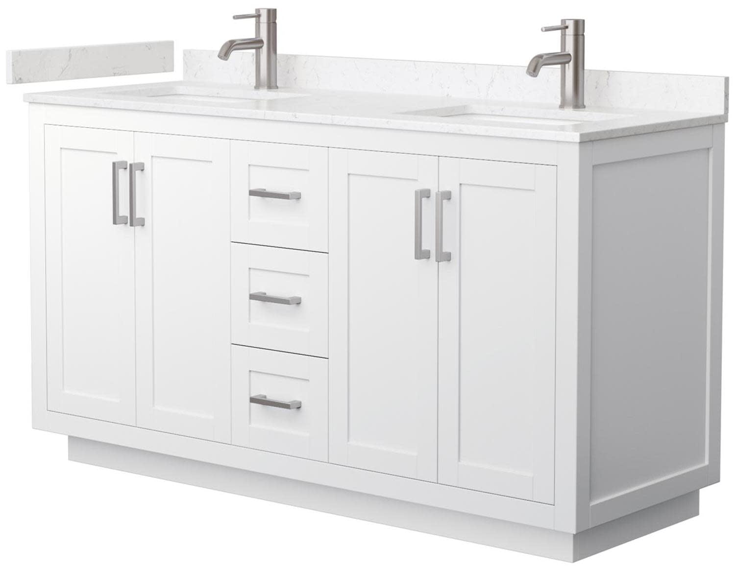 Miranda 60" White Marble Double Bathroom Vanity