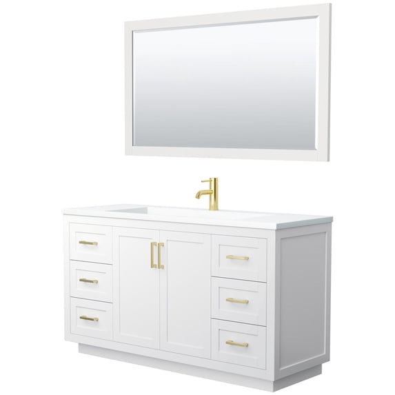 Wyndham Collection Wcf2929-60S-1Int-M58 Miranda 60" Free Standing Single Basin Vanity Set