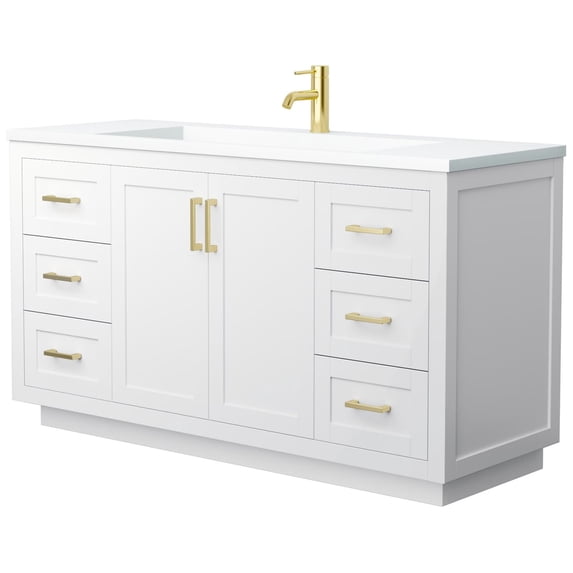 Wyndham Collection Wcf2929-60S-1Int-Mxx Miranda 60" Free Standing Single Basin Vanity Set