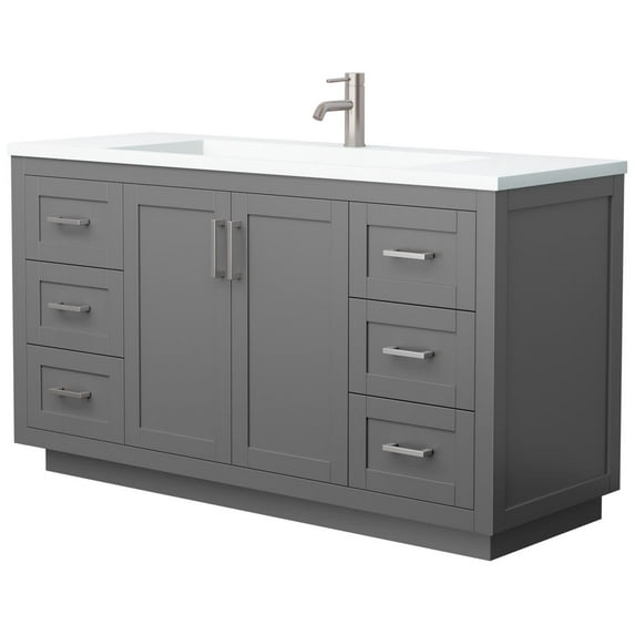 Wyndham Collection Wcf2929-60S-1Int-Mxx Miranda 60" Free Standing Single Basin Vanity Set