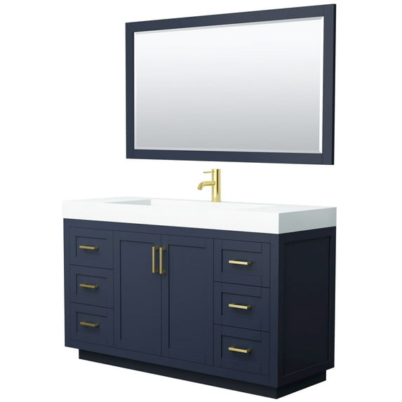 Wyndham Collection Wcf2929-60S-4Int-M58 Miranda 60" Free Standing Single Basin Vanity Set