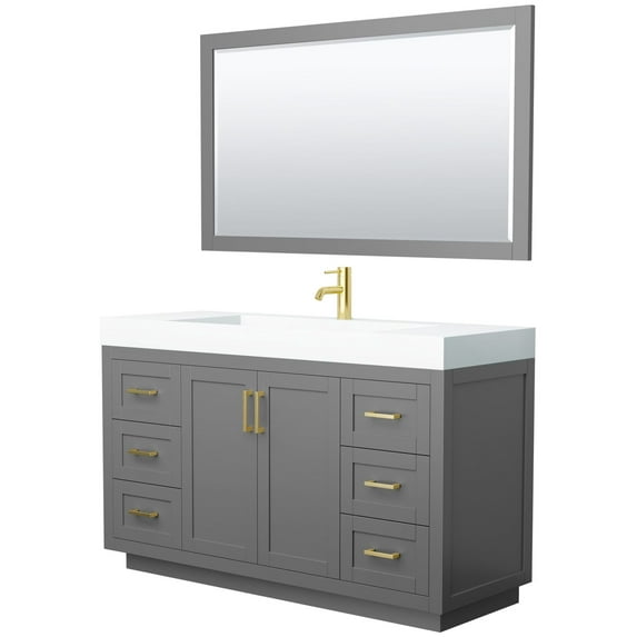 Wyndham Collection Wcf2929-60S-4Int-M58 Miranda 60" Free Standing Single Basin Vanity Set