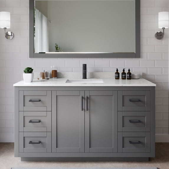 Wyndham Collection WCF292960SGBC2UNSM58 Miranda 60" Free Standing Single Basin Vanity Set