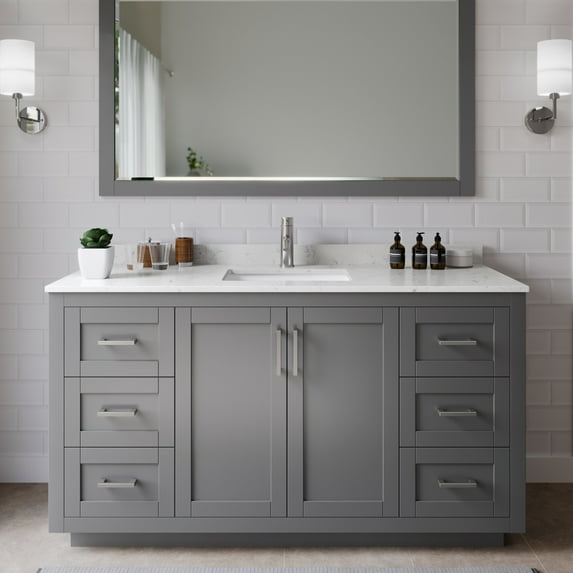 Wyndham Collection WCF292960SKGC2UNSM58 Miranda 60" Free Standing Single Basin Vanity Set