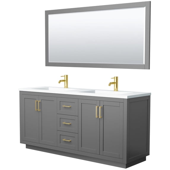 Wyndham Collection Wcf2929-72D-1Int-M70 Miranda 72" Free Standing Double Basin Vanity Set