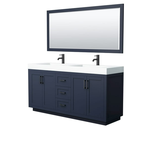 Wyndham Collection Wcf2929-72D-4Int-M70 Miranda 72" Free Standing Double Basin Vanity Set