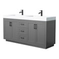 thumbnail image 1 of Wyndham Collection Miranda 72" Wood Double Bathroom Vanity - Black/Gray, 1 of 7