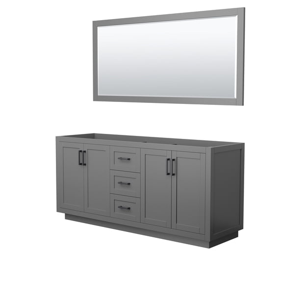 Wyndham Collection WCF292972DGBCXSXXM70 Miranda 71" Double Free Standing Vanity Cabinet -