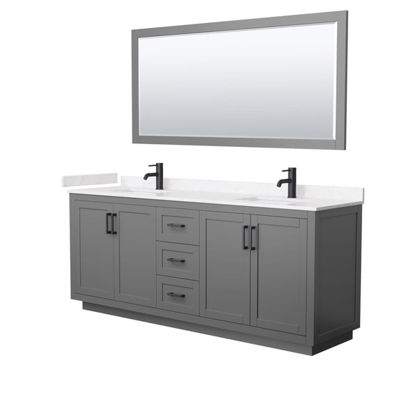 Wyndham Collection Wcf2929-80D-Vca-M70 Miranda 80" Free Standing Double Basin Vanity Set -