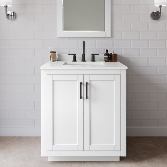 Wyndham Collection WCF292930SWBWQUS3M24 Miranda 30" Free Standing Single Basin Vanity Set
