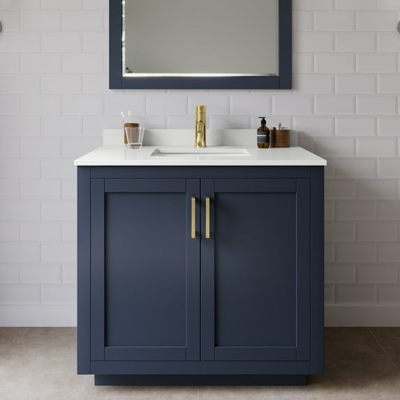 Wyndham Collection Wcf292936s-Qtz-Unsmxx Miranda 36" Free Standing Single Basin Vanity Set