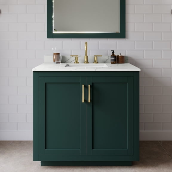 Wyndham Collection WCF292936SGDGTUS3M34 Miranda 36" Free Standing Single Basin Vanity Set