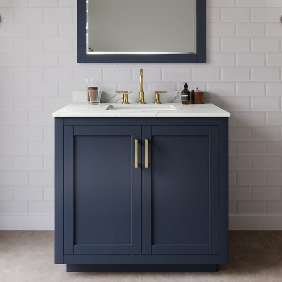 Wyndham Collection WCF292936SBLGTUS3M34 Miranda 36" Free Standing Single Basin Vanity Set