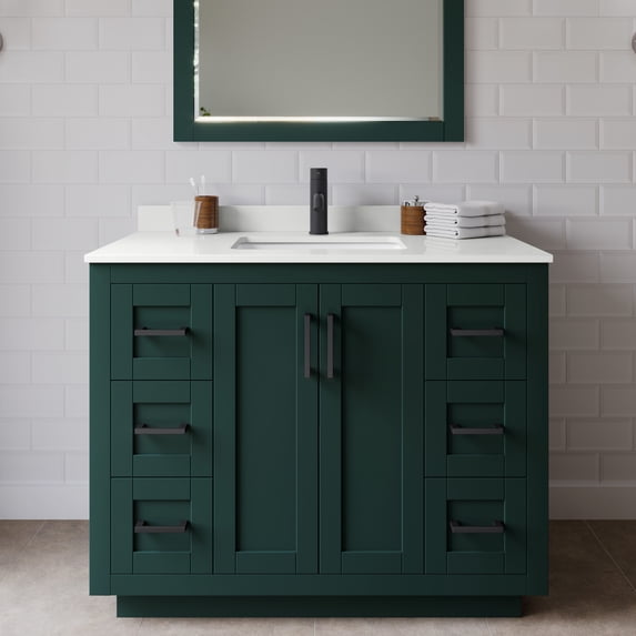 Wyndham Collection WCF292942SGKWQUNSM34 Miranda 42" Free Standing Single Basin Vanity Set