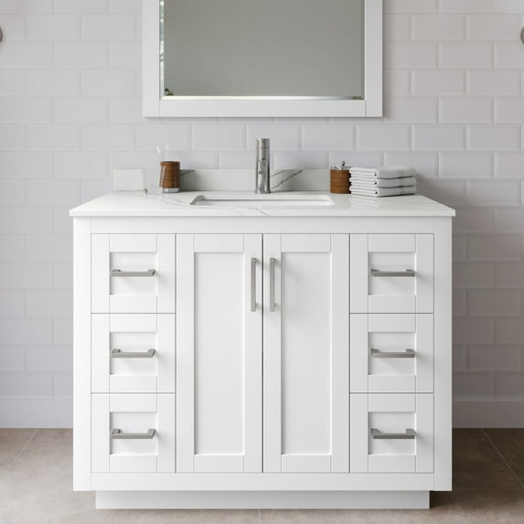 Wyndham Collection WCF292942SWHGTUNSMXX Miranda 42" Free Standing Single Basin Vanity Set