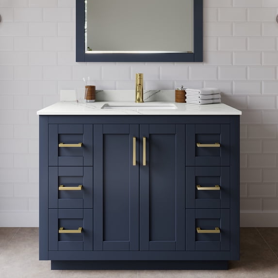 Wyndham Collection WCF292942SBLGTUNSMXX Miranda 42" Free Standing Single Basin Vanity Set