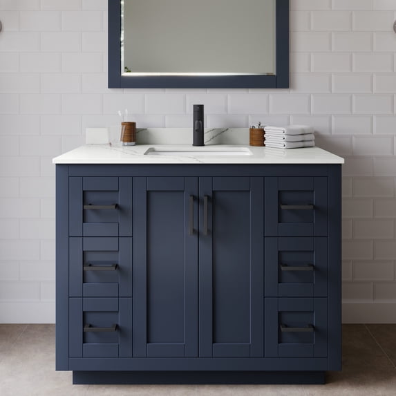 Wyndham Collection WCF292942SBBGTUNSMXX Miranda 42" Free Standing Single Basin Vanity Set