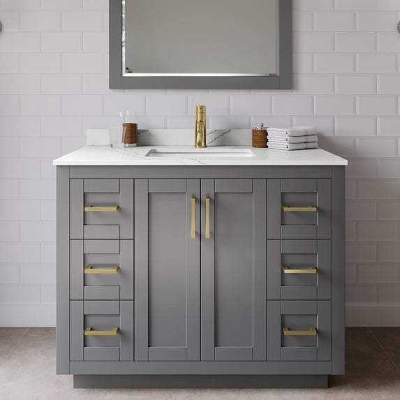 Wyndham Collection WCF292942SGGGTUNSMXX Miranda 42" Free Standing Single Basin Vanity Set