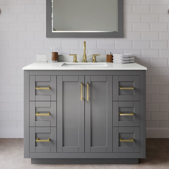 Wyndham Collection WCF292942SGGGTUS3MXX Miranda 42" Free Standing Single Basin Vanity Set