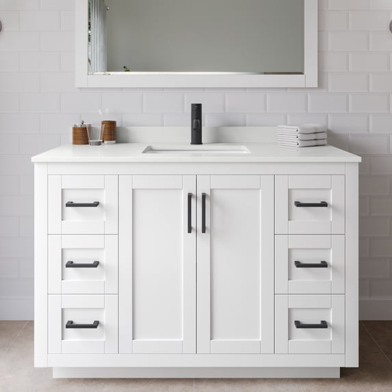 Wyndham Collection WCF292948SWBWQUNSM46 Miranda 48" Free Standing Single Basin Vanity Set