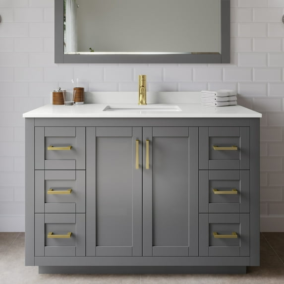 Wyndham Collection Wcf292948s-Qtz-Unsm46 Miranda 48" Free Standing Single Basin Vanity Set