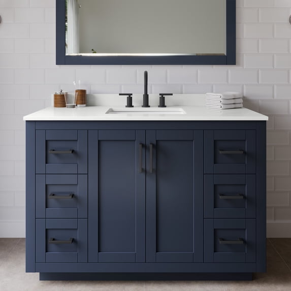 Wyndham Collection WCF292948SBBWQUS3MXX Miranda 48" Free Standing Single Basin Vanity Set