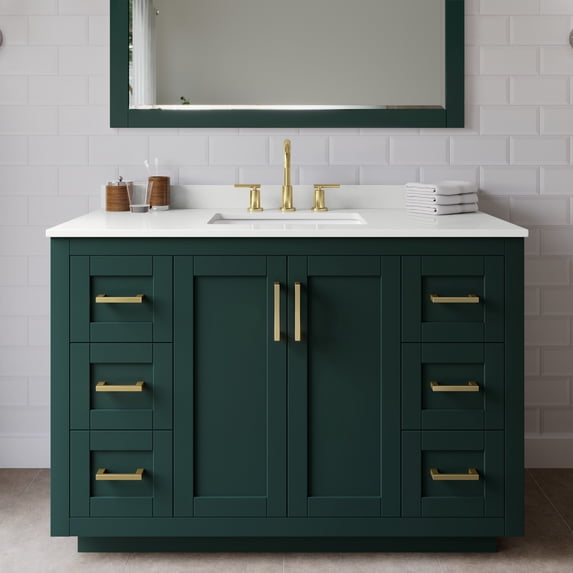 Wyndham Collection WCF292948SGDWQUS3MXX Miranda 48" Free Standing Single Basin Vanity Set