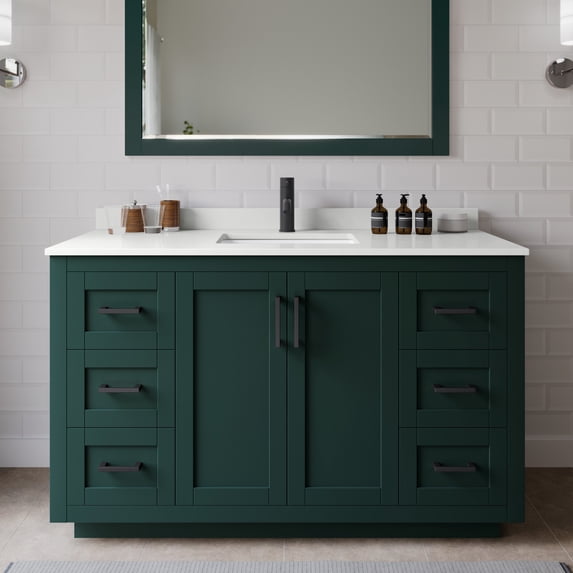 Wyndham Collection WCF292954SGKWQUNSM46 Miranda 54" Free Standing Single Basin Vanity Set