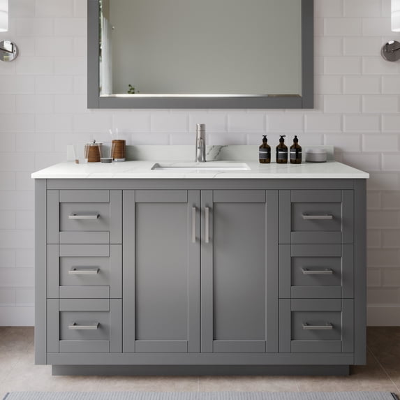 Wyndham Collection WCF292954SKGGTUNSM46 Miranda 54" Free Standing Single Basin Vanity Set