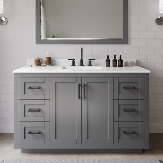Wyndham Collection WCF292954SGBWQUS3MXX Miranda 54" Free Standing Single Basin Vanity Set