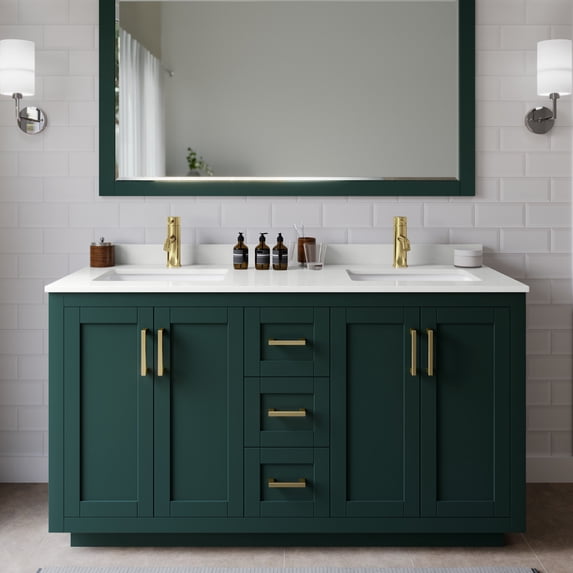 Wyndham Collection WCF292960DGDWQUNSM58 Miranda 60" Free Standing Double Basin Vanity Set