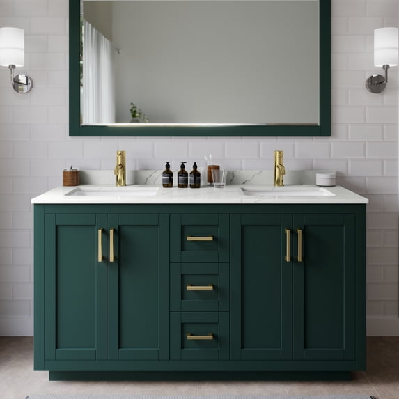 Wyndham Collection WCF292960DGDGTUNSMXX Miranda 60" Free Standing Double Basin Vanity Set