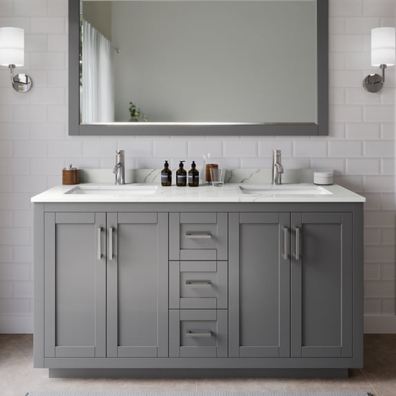 Wyndham Collection WCF292960DKGGTUNSMXX Miranda 60" Free Standing Double Basin Vanity Set