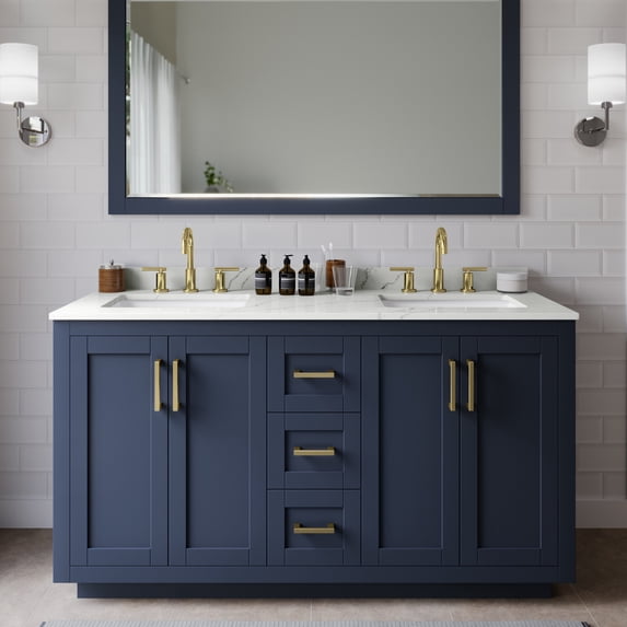 Wyndham Collection WCF292960DBLGTUS3M58 Miranda 60" Free Standing Double Basin Vanity Set