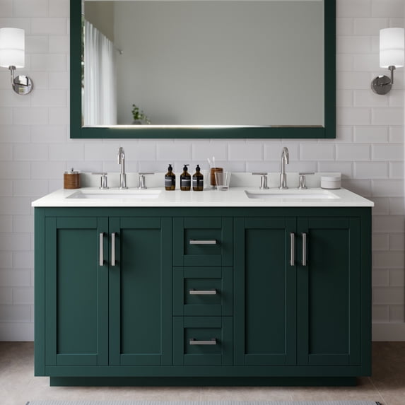 Wyndham Collection WCF292960DGEWQUS3M58 Miranda 60" Free Standing Double Basin Vanity Set