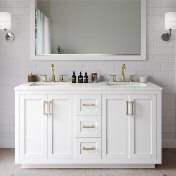 Wyndham Collection WCF292960DWGGTUS3M58 Miranda 60" Free Standing Double Basin Vanity Set