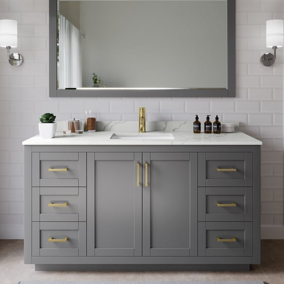 Wyndham Collection WCF292960SGGGTUNSMXX Miranda 60" Free Standing Single Basin Vanity Set