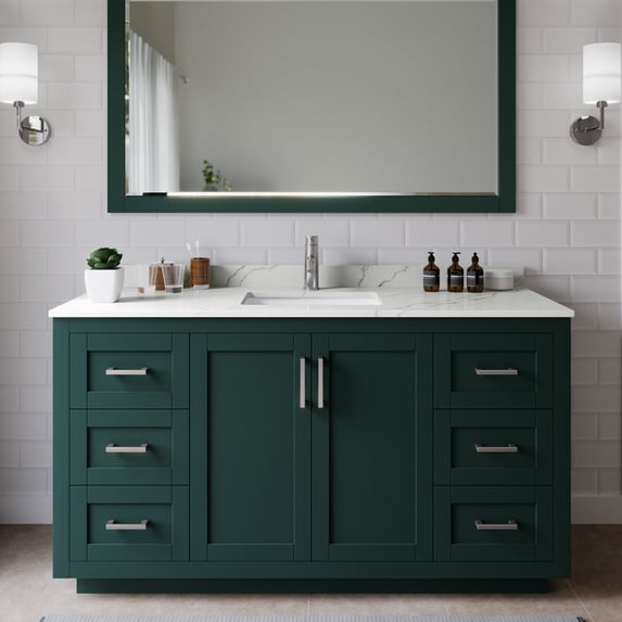 Wyndham Collection WCF292960SGEGTUNSMXX Miranda 60" Free Standing Single Basin Vanity Set