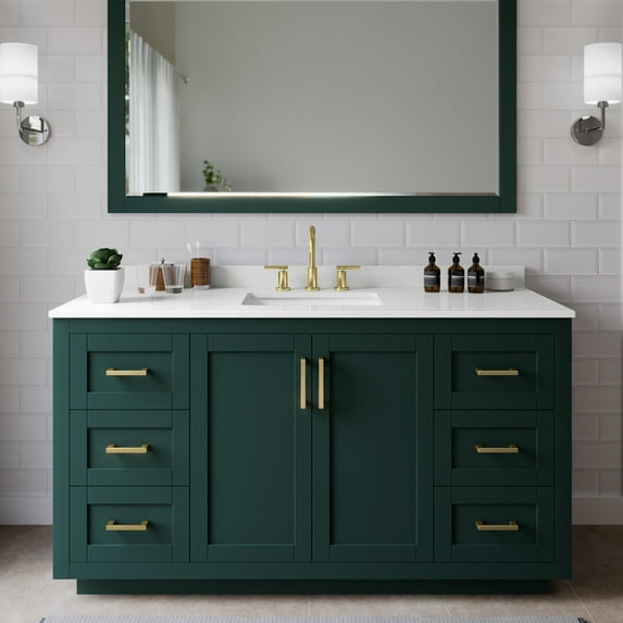 Wyndham Collection WCF292960SGDWQUS3MXX Miranda 60" Free Standing Single Basin Vanity Set