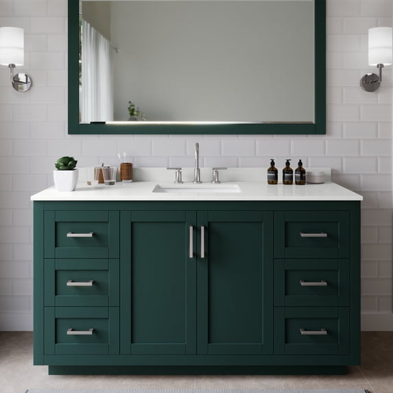 Wyndham Collection WCF292960SGEWQUS3MXX Miranda 60" Free Standing Single Basin Vanity Set