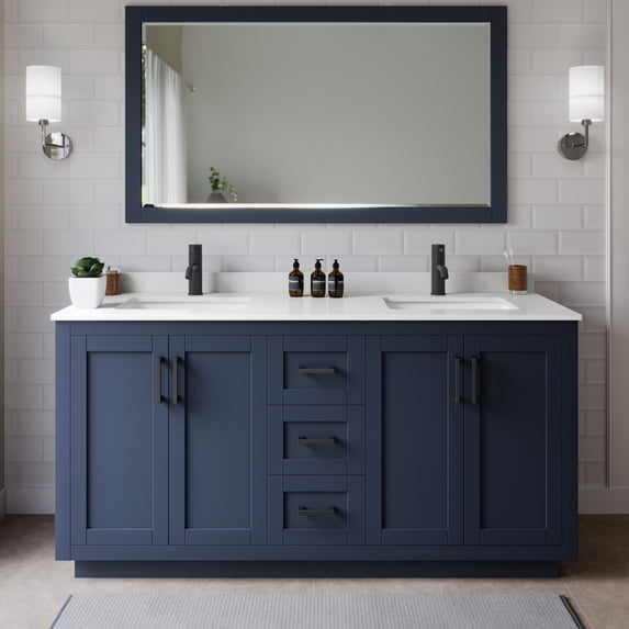 Wyndham Collection WCF292966DBBWQUNSMXX Miranda 66" Free Standing Double Basin Vanity Set