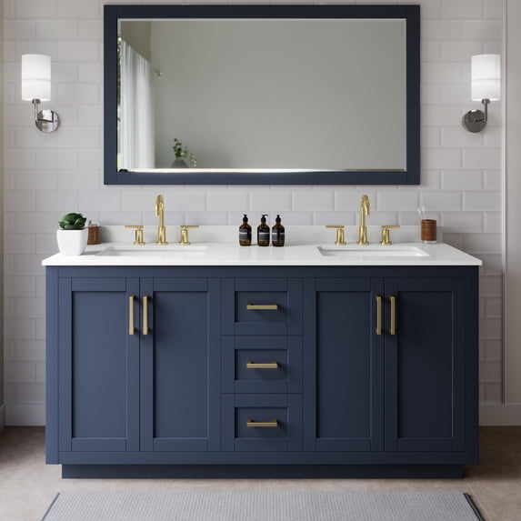 Wyndham Collection WCF292966DBLWQUS3M58 Miranda 66" Free Standing Double Basin Vanity Set