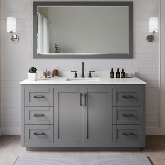 Wyndham Collection WCF292966SGBWQUS3MXX Miranda 66" Free Standing Single Basin Vanity Set