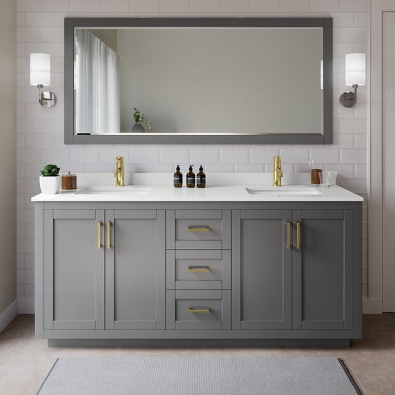 Wyndham Collection WCF292972DGGWQUNSMXX Miranda 72" Free Standing Double Basin Vanity Set
