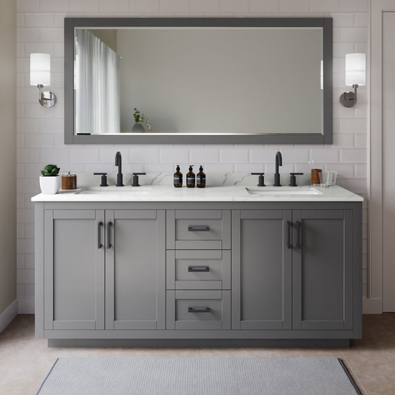 Wyndham Collection WCF292972DGBGTUS3M70 Miranda 72" Free Standing Double Basin Vanity Set